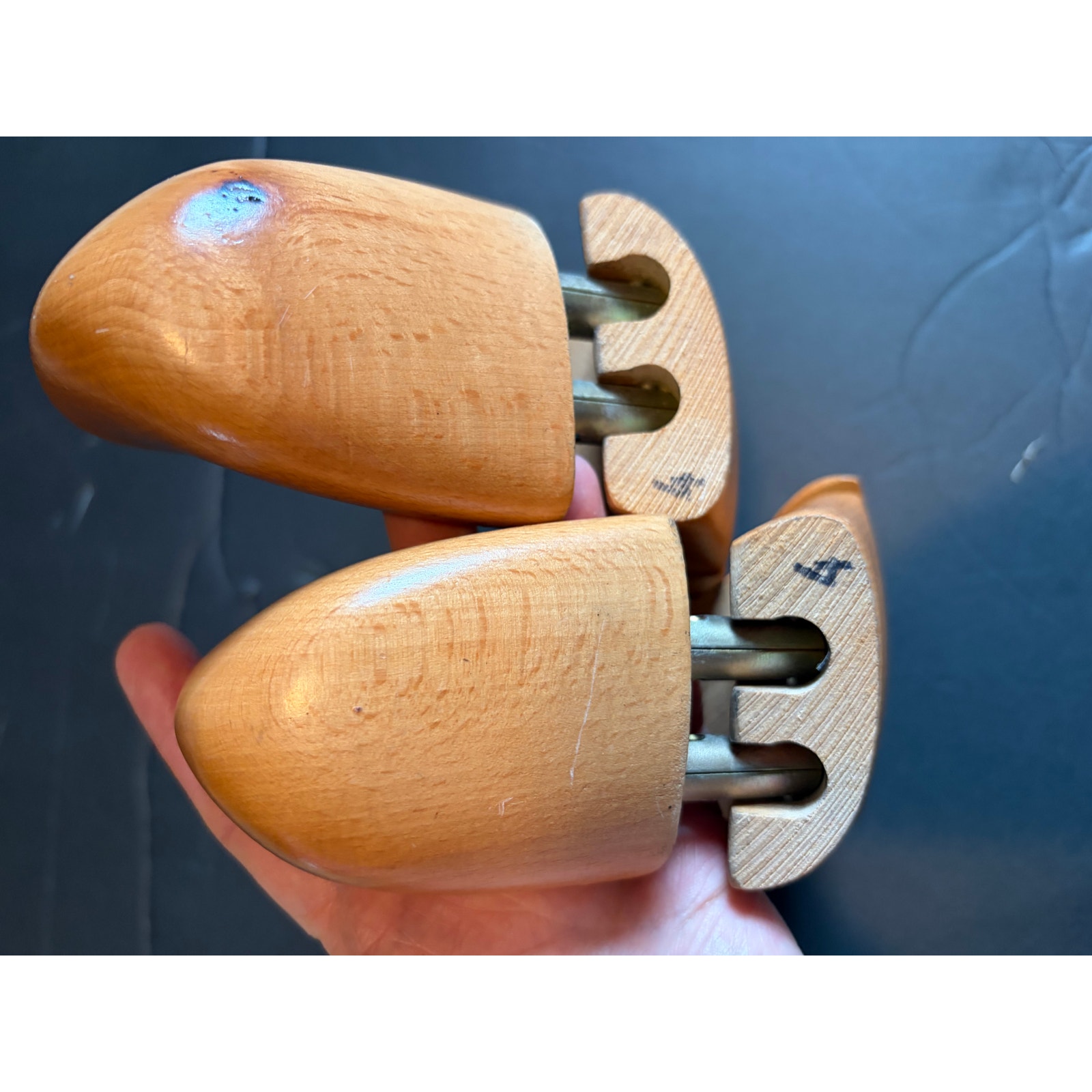 Vintage J.M. Weston Paris Wood Shoe Trees Size 4 Made In France Split Toe — image 5 of 8